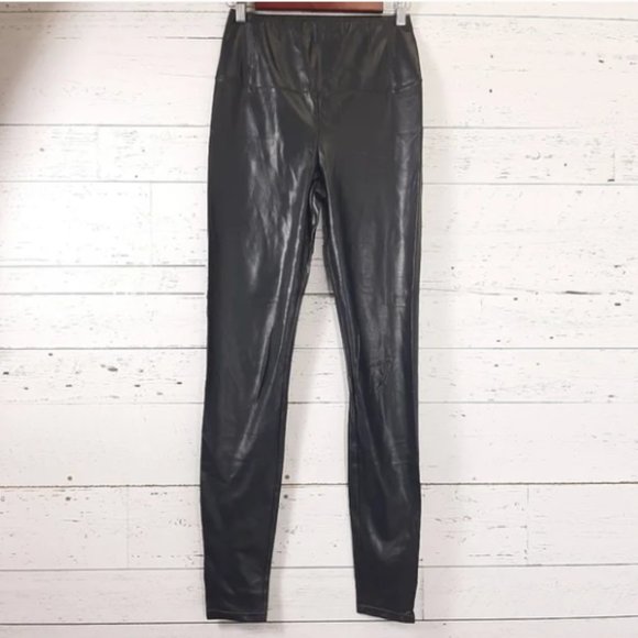 Aritzia Wilfred Free Daria Vegan Faux Leather Leggings Pants Size Medium Black​ - Picture 5 of 5